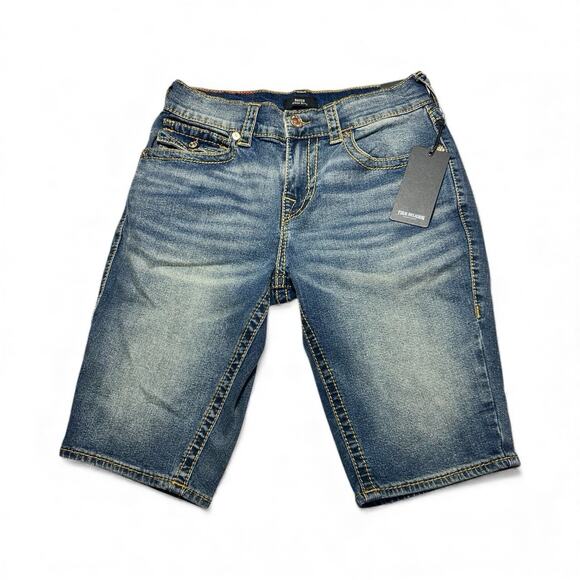 True Religion Brand Rocco Big T Flap Relaxed Skinny Denim Shorts Men's 30 NWT - Picture 2 of 9